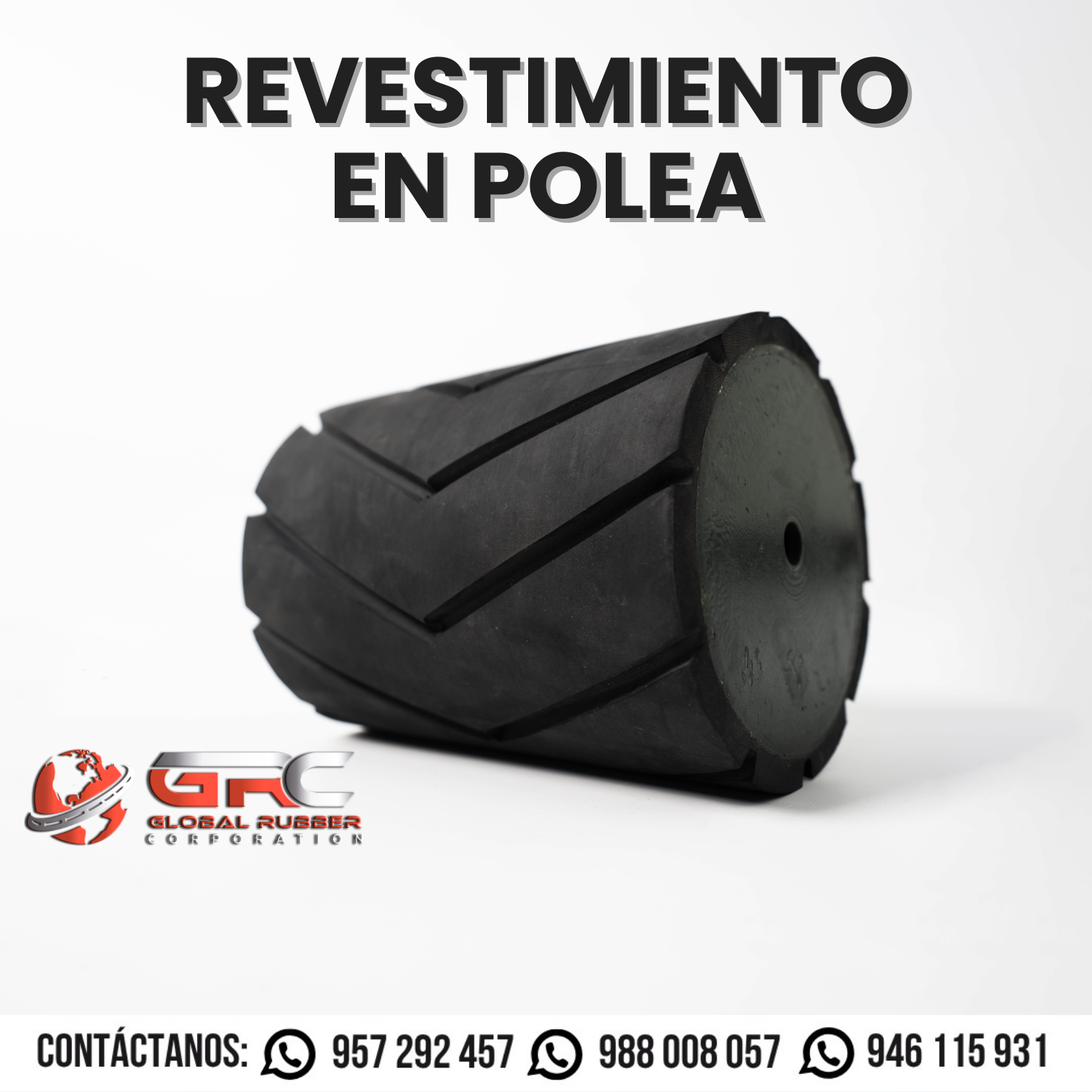 Revestimiento de Poleas, Polines y Rodillos en Caucho Antidesgaste 
